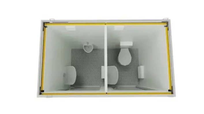 Bloque Sanitario Doble 2,4 × 1,5 m – WC + Urinario Separados, Aislado y Listo para Usar – Contenedores LUGER INDUSTRIAL (foto 4)