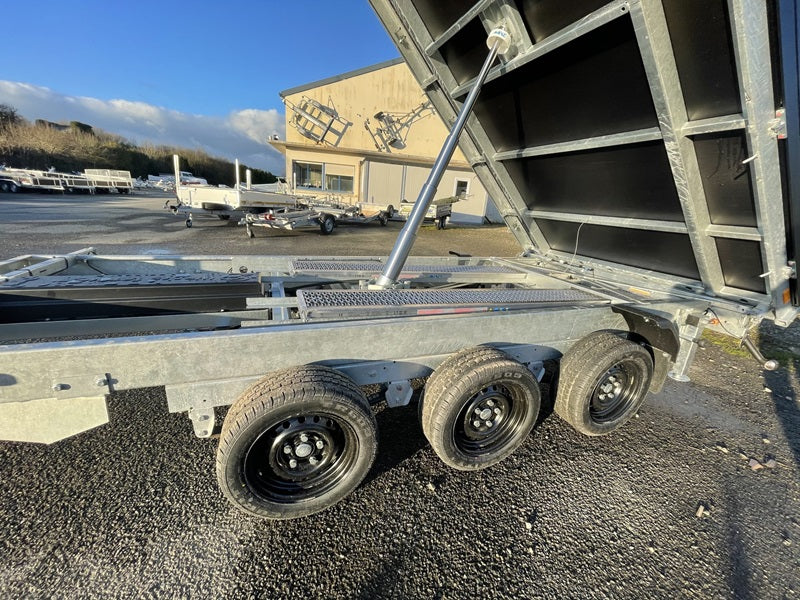 Remolque volquete trilateral Saris K3 406 x 204, 3500 kg, triple eje, con freno, ballestas – Remolques EURO COLVEN MODULAR (foto 2)