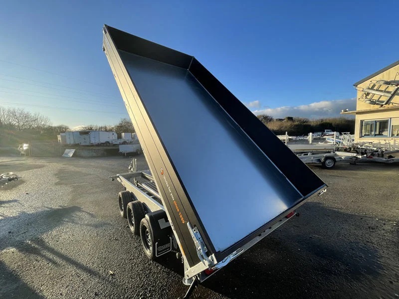 Remolque volquete trilateral Saris K3 406 x 204, 3500 kg, triple eje, con freno, ballestas – Remolques EURO COLVEN MODULAR