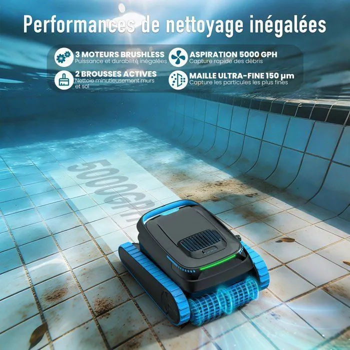 Robot limpiafondos AIRROBO CP40 para piscinas, limpieza de suelos y paredes, 120 min de autonomía (170 m²), control por app, cesta grande de 4 L. – Piscinas EURO COLVEN MODULAR (foto 5)