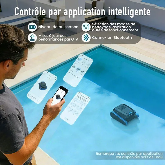 Robot limpiafondos AIRROBO CP40 para piscinas, limpieza de suelos y paredes, 120 min de autonomía (170 m²), control por app, cesta grande de 4 L. – Piscinas EURO COLVEN MODULAR (foto 6)