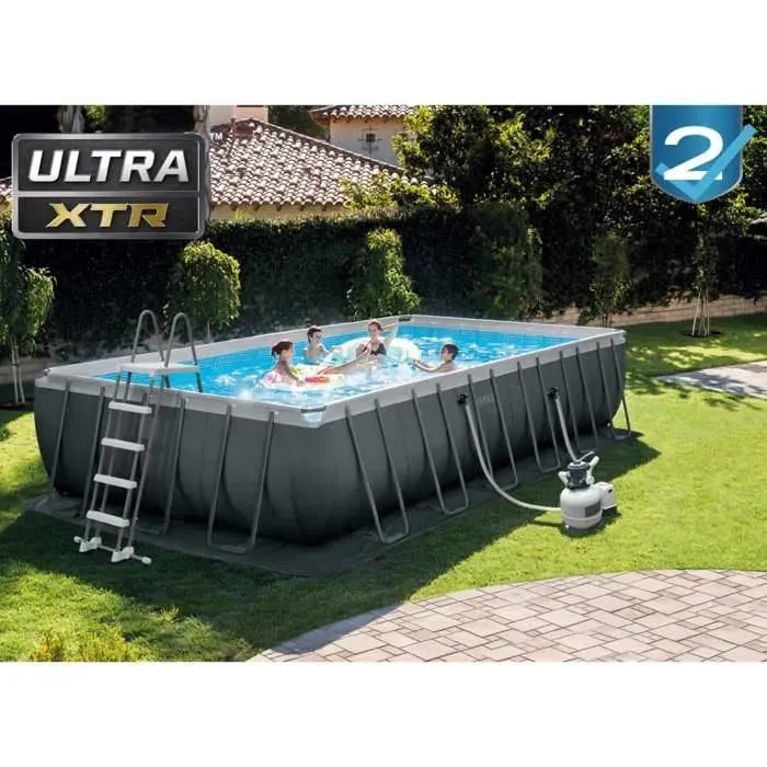 Kit de piscina desmontable tubular Intex Ultra XTR - 732 x 366 x 132 cm - Rectangular (Filtro de arena) + Limpiador de piscinas robótico Intex – Piscinas EURO COLVEN MODULAR (foto 4)